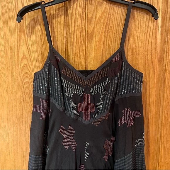 Free People Crossing Paths Tassel Trim Embroidered Handkerchief Hem Dress Small - Picture 10 of 16